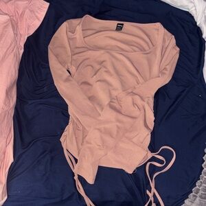 SHEIN Ribbed Top in Taupe